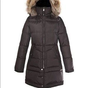 Pajar Down Coat "COUGAR" with Fur Hood, Navy Blue